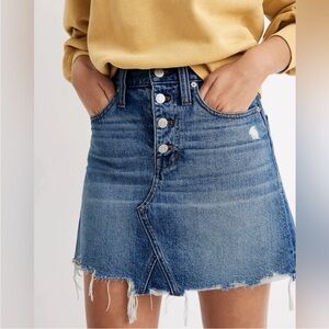 Madewell Skirt Womens 26 Blue Rigid Jean Button fly